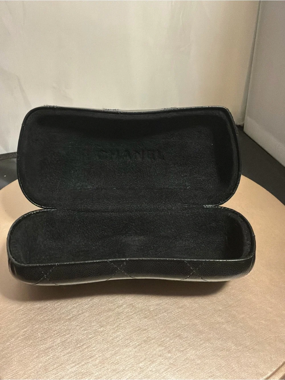 CHANEL Black Quilted Leather Sunglasses Case
